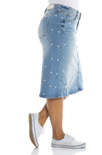 Load image into Gallery viewer, SLINK JEANS - FLORAL EMBROIDERY SKIRT - DAISY