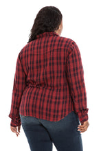 Load image into Gallery viewer, Plaid Work Shirt - Burgundy - SLINK JEANS