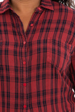 Load image into Gallery viewer, Plaid Work Shirt - Burgundy - SLINK JEANS