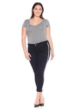 Load image into Gallery viewer, Double Stripe Ankle - SOLID BLACK - SLINK JEANS
