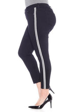 Load image into Gallery viewer, Double Stripe Ankle - SOLID BLACK - SLINK JEANS