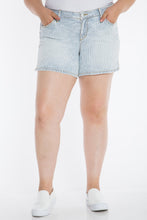 Load image into Gallery viewer, Side Vent Shorts - DENIM STRIPES - SLINK JEANS