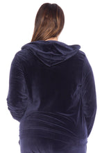 Load image into Gallery viewer, Velour Zip-Up Hoodie - NAVY - SLINK JEANS