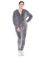Load image into Gallery viewer, Velour Zip-Up Hoodie - SLATE - SLINK JEANS