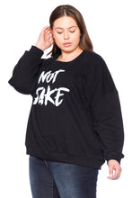 Load image into Gallery viewer, Not Fake Crewneck - BLACK - SLINK JEANS