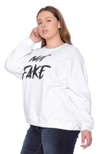 Load image into Gallery viewer, Not Fake Crewneck - WHITE - SLINK JEANS
