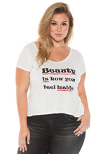 Load image into Gallery viewer, Short Sleeve Tee - BEAUTY IS HOW - SLINK JEANS