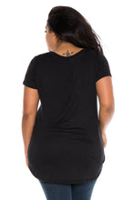 Load image into Gallery viewer, Hi-Lo Short Sleeve Scoop Neck Tee - SLINK JEANS