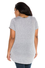 Load image into Gallery viewer, Hi-Lo Short Sleeve Scoop Neck Tee - SLINK JEANS