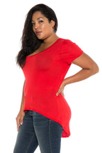 Load image into Gallery viewer, Hi-Lo Short Sleeve Scoop Neck Tee - SLINK JEANS