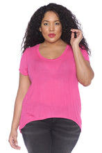 Load image into Gallery viewer, Hi-Lo Short Sleeve Scoop Neck Tee - SLINK JEANS