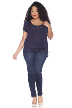 Load image into Gallery viewer, Hi-Lo Short Sleeve Scoop Neck Tee - SLINK JEANS