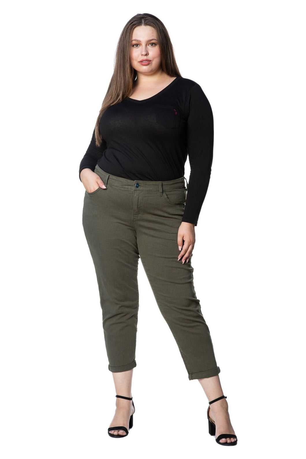 Mid Rise Boyfriend - Bronze Green - SLINK JEANS