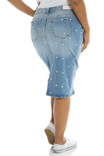 Load image into Gallery viewer, SLINK JEANS - FLORAL EMBROIDERY SKIRT - DAISY
