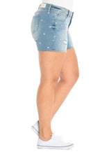 Load image into Gallery viewer, Embellished Shorts - DAISY - SLINK JEANS
