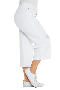Mid Rise Wide Leg Crop - OPTICAL WHITE - SLINK JEANS