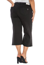 Load image into Gallery viewer, Mid Rise Wide Leg Crop - SOLID BLACK - SLINK JEANS

