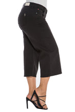 Load image into Gallery viewer, Mid Rise Wide Leg Crop - SOLID BLACK - SLINK JEANS
