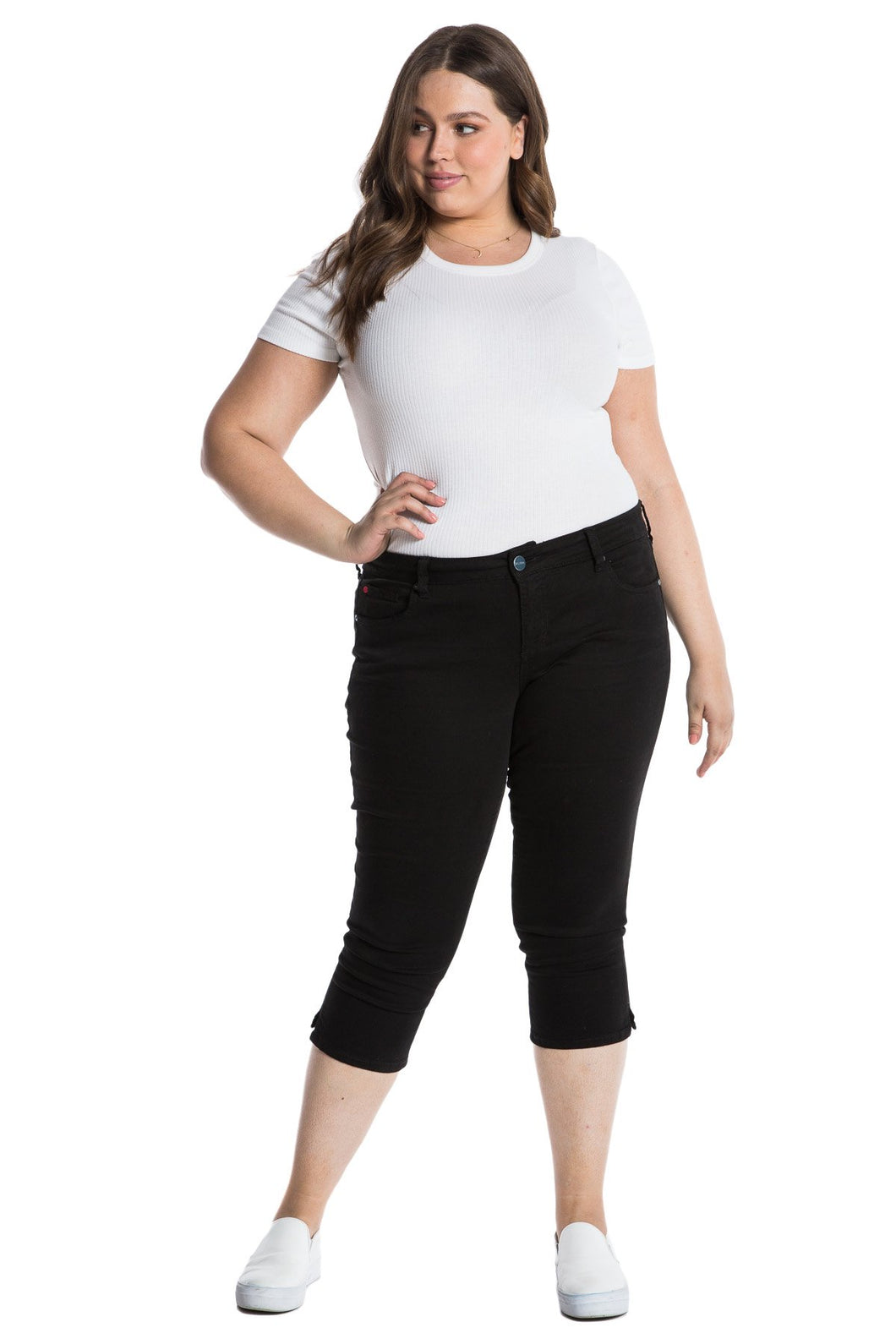 Crop - SOLID BLACK - SLINK JEANS
