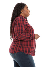 Load image into Gallery viewer, Plaid Work Shirt - Burgundy - SLINK JEANS

