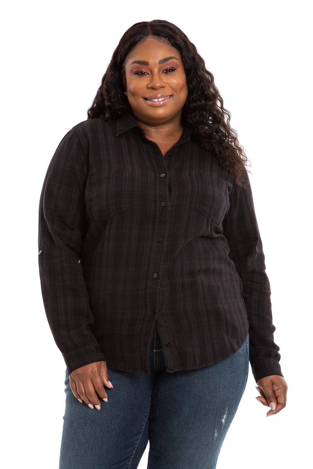 Plaid Work Shirt - Black - SLINK JEANS