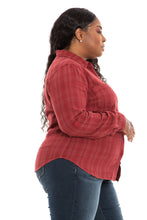 Load image into Gallery viewer, Plaid Work Shirt - Burgundy - SLINK JEANS
