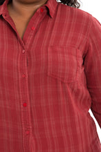 Load image into Gallery viewer, Plaid Work Shirt - Burgundy - SLINK JEANS

