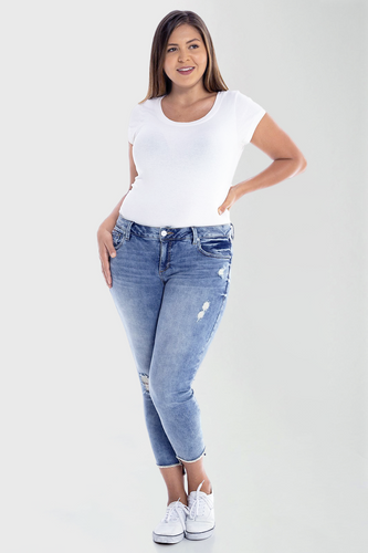 Frayed Hem Ankle - ASHLEY - SLINK JEANS