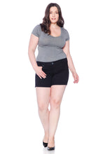 Load image into Gallery viewer, Side Vent Shorts - BLACK - SLINK JEANS
