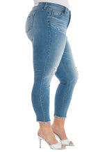 Load image into Gallery viewer, High Rise Ankle with Frayed Hem - CLAIRE - SLINK JEANS

