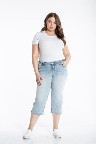 Mid Rise Straight Crop with Slit - Louise - SLINK JEANS