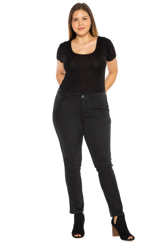 Mid Rise Cigarette Leg - BLACK - SLINK JEANS