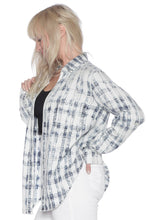 Load image into Gallery viewer, Plaid Western Shirt - WHITE/BLUE - SLINK JEANS

