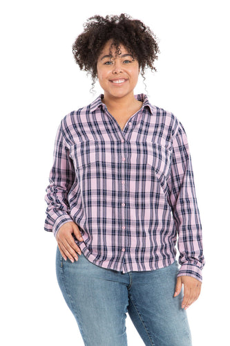EXS007639 PLAID SHIRT VIOLE VIOLET - SLINK JEANS