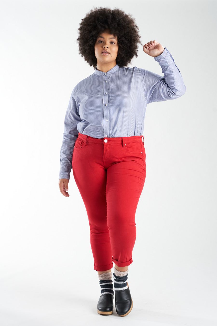 Mid Rise Boyfriend - Dark Pink