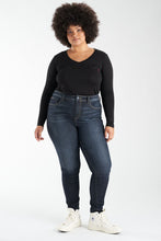 Load image into Gallery viewer, V Neck Long Sleeve T-shirt - Black - SLINK JEANS
