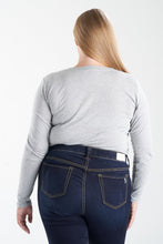 Load image into Gallery viewer, V Neck Long Sleeve T-shirt - Heather Grey - SLINK JEANS
