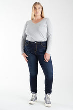 Load image into Gallery viewer, V Neck Long Sleeve T-shirt - Heather Grey - SLINK JEANS

