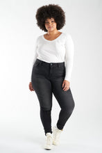 Load image into Gallery viewer, V Neck Long Sleeve T-shirt - White - SLINK JEANS
