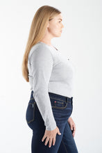 Load image into Gallery viewer, Crew Neck Long Sleeve T-shirt - Heather Grey - SLINK JEANS
