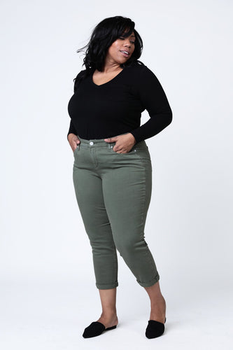 Mid Rise Boyfriend - Pine - SLINK JEANS