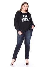 Load image into Gallery viewer, Not Fake Crewneck - BLACK - SLINK JEANS

