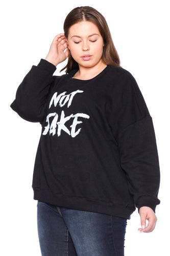 Not Fake Crewneck - BLACK - SLINK JEANS