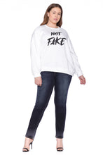 Load image into Gallery viewer, Not Fake Crewneck - WHITE - SLINK JEANS
