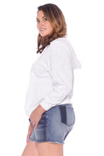 Load image into Gallery viewer, Lace Up Hoodie - HEATHER GREY - SLINK JEANS
