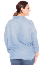 Load image into Gallery viewer, Lace Up Tencel Shirt - SKY - SLINK JEANS
