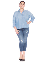 Load image into Gallery viewer, Hi-Lo Oversized Button Down Shirt - SKY - SLINK JEANS
