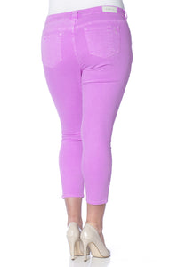 Ankle with Slit Knees - NEON PURPLE - SLINK JEANS