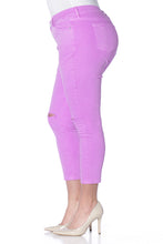 Load image into Gallery viewer, Ankle with Slit Knees - NEON PURPLE - SLINK JEANS
