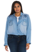 Load image into Gallery viewer, Western Shirt With Paisley Embroidery - ALICIA - SLINK JEANS
